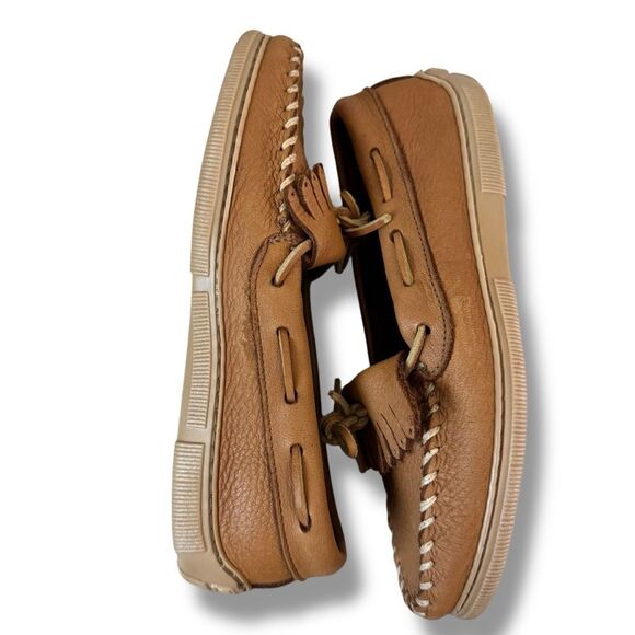 Minnetonka Women’s Moosehide Classic Loafers Size 7 Leather Slip-On Boat Shoe - Picture 7 of 8